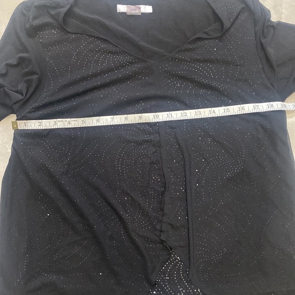 Tanjay Black Sheer With Silver Tone Embellishments - Picture 11 of 13